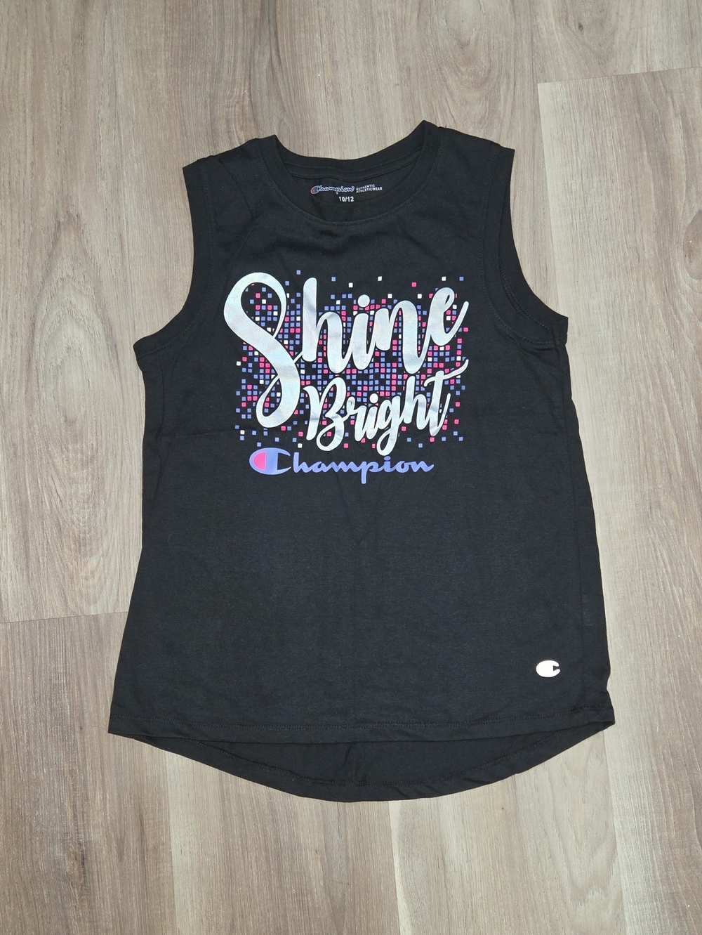♡•Champion• Little Girls Black "Shine Bright" Tank Top